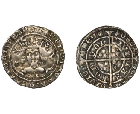 Henry VI (First reign, 1422-1461), Cross-Pellet issue, Class C, Groat, London, mm. cross IIIb on obv. only, saltire on neck, 