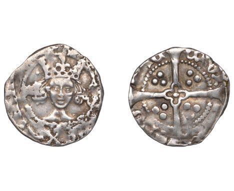 Henry VI (First reign, 1422-1461), Leaf-Pellet issue, Penny, York, Abp Booth, pellets by crown, quatrefoil on rev., 0.94g/10h