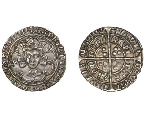 Henry VI (First reign, 1422-1461), Pinecone-Mascle issue, Groat, London, mm. crosses IIIb/V, pinecone after henric, di, gra, 