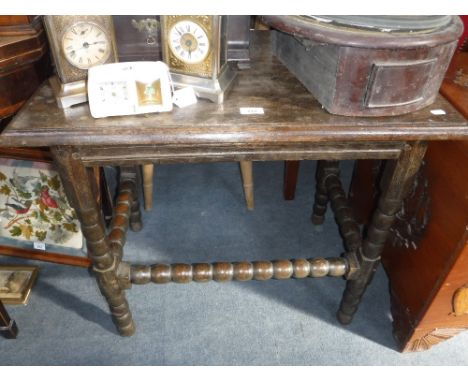 A  BOBBIN TURNED SIDE TABLE,17th century and later, 30" wide