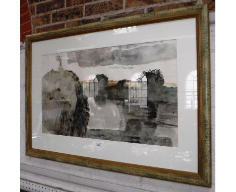 JOHN O'CONNER, 1913-2004: 'Lake at Dusk', watercolour, circa 1980's