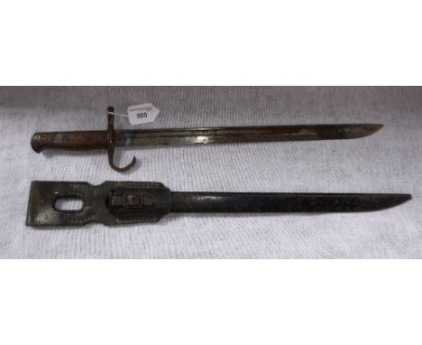A BAYONET IN SCABBARD and belt hanger