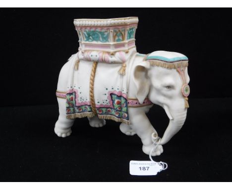 A WORCESTER PARIAN MODEL of an elephant and Houda with stamp marks 'Hadley'