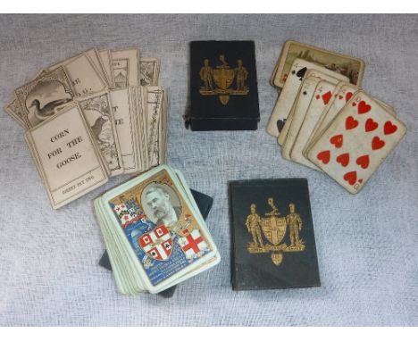 FOUR SETS OF PLAYING CARDS including 'The Golden Goose'