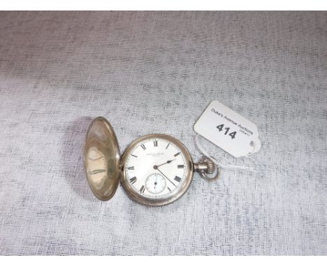 AN ENGINE-TURNED AMERICAN SILVER HUNTER POCKET WATCH by The Elgin Natl Watch Co USA