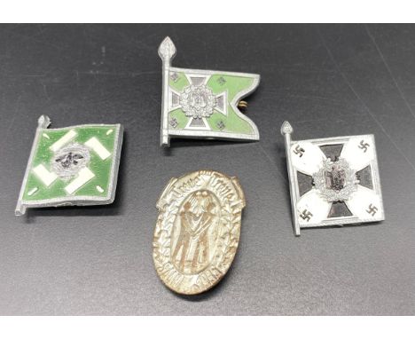 A Lot of four German Military badges; Jaeger Battalion [Infinitary] badge, SAAR Plebicite 1935 Tinnie badge, Army Craftsman b