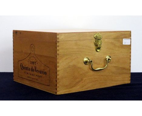 2 bts Symington's Quinta do Vesuvio Vintage Port 1997 owc (6 bt- polished) with ceramic bin label OT 