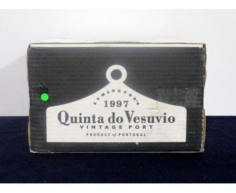 6 bts Quinta do Vesuvio 1997 Vintage Port in polished wooden case with ceramic bin label