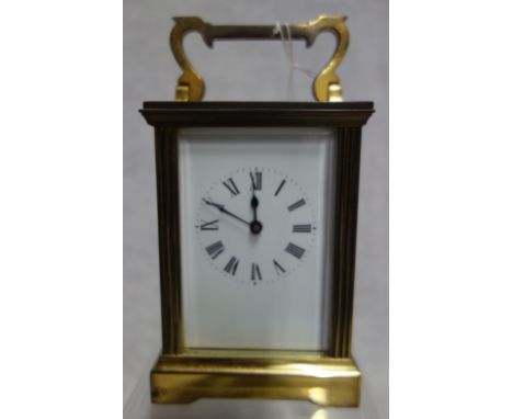 AN EDWARDIAN BRASS CARRIAGE CLOCK, with Verge escapement