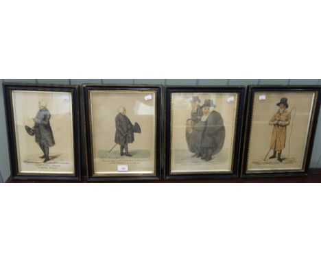 A 19TH CENTURY SATIRICAL PRINT; 'A MASTER PARSON &amp; HIS JOURNEYMAN' Pub by Dighton 1812, and three similar