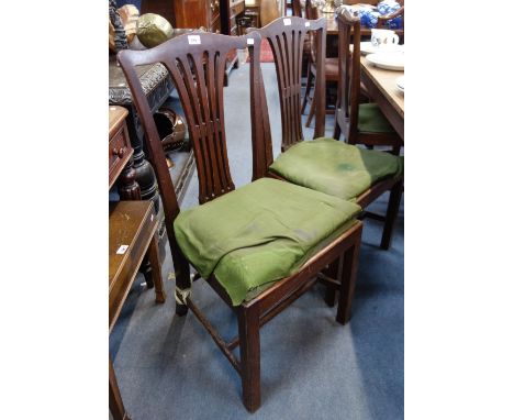  SET OF SIX CHIPPENDALE STYLE MAHOGANY DINING CHAIRS, with drop-in seats