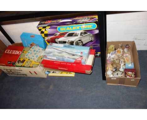 A COLLECTION OF VINTAGE TOYS, to include Lego, Airfix Concorde, Scalextric, dolls, annuals and sundries