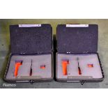 2x Transport and storage cases with divider panel - L 460 x W 370 x H 190mm