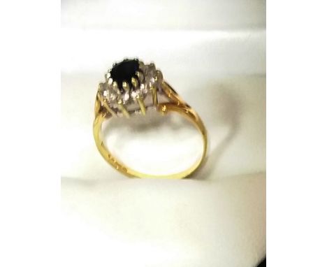 18 CT Gold Sapphire & Diamond Ring