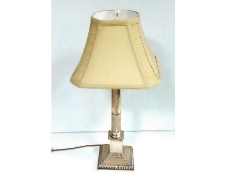 Vict. Silver Plate Converted Table Lamp