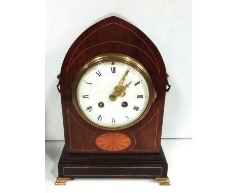 Vict. Period Inlaid Rosewood Mantle Clock