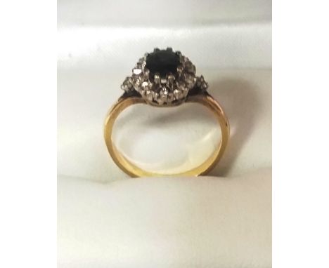 18 CT Diamond & Sapphire Ring