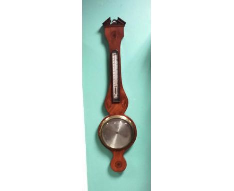 Vict. Inlaid Walnut Mercury Barometer
