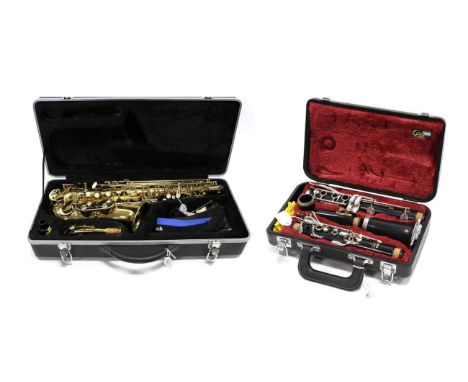 Alto Saxophone Prelude Bv Conn-Selma no.AD23706024 in lacquered finish with mouthpiece, case and accessories together with a 