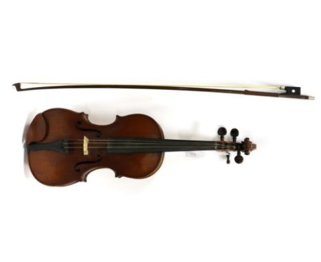 Violin 14'' two piece back, decorative purfling under back button, ebony fingerboard, labelled ''William Heaton Maker Hill To