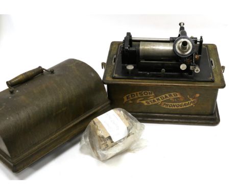 An Edison Standard Phonograph, Model B serial no.8413351986, with Model C Reproducer, Recorder (remade) and original instruct