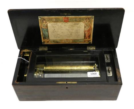 A Musical Box By Paillard Vaucher Et Fils serial no.5087, gamme no 672, circa 1880; playing eight obscure and popular airs, i