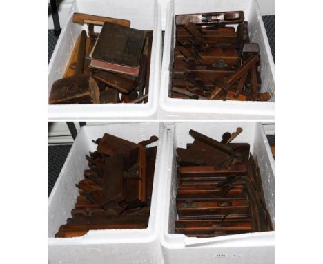 Moulding Planes a collection of assorted examples together with a few tools (chisels, marking gauges and others) (in four box