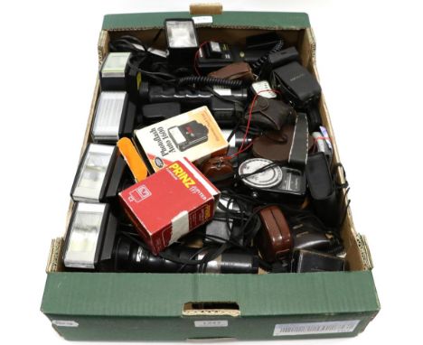 Metz Four Flash Units together with various light meters and other items 