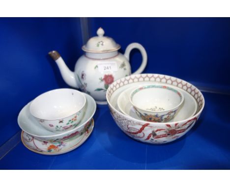 AN 18TH CENTURY TEAPOT and similar tea bowls and ceramics