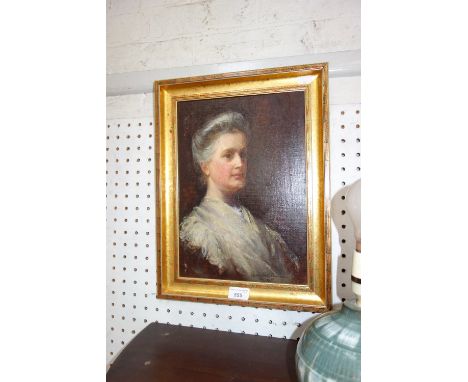 CATHERINE OULESS: Portrait of a woman, signed and dated December 1904, oil on board