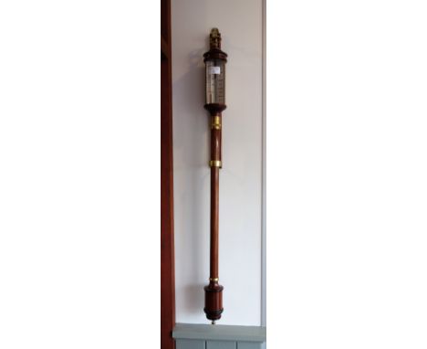 A MAHOGANY CASED "MARINE" BAROMETER by I Blatt Brighton, 96 cm high