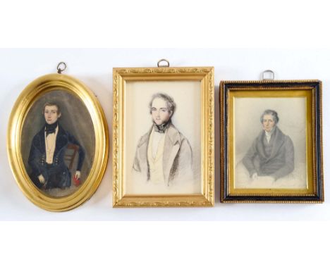 RICHARD AUGUSTUS CLACK Portrait of the Reverend James Michel*, seated half length, pencil & watercolour, signed & dated 1832,