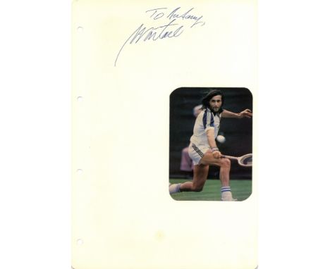 TENNIS: Selection of large 4to cards individually signed by various tennis players, some of them Wimbledon Champions, includi
