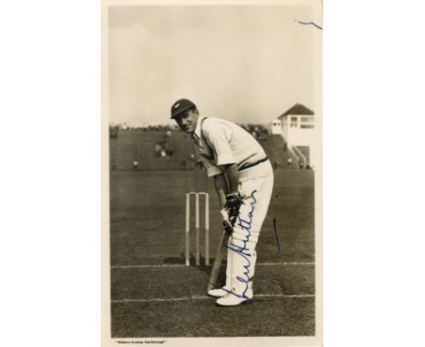 CRICKET: Selection of signed postcard photographs and slightly larger, signed magazine photographs etc., some vintage, by var