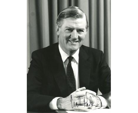 BRITISH POLITICS: Selection of signed clipped pieces, cards, signed postcard photographs and larger, T.Ls.S., some A.Ls.S. et