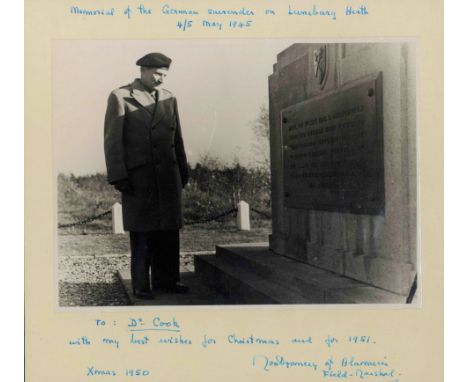 MONTGOMERY B. L.: (1887-1976) British Field Marshal of World War II. A good vintage signed and inscribed 10.5 x 10 photograph