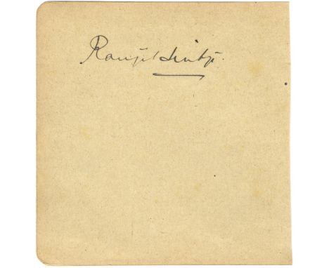 CRICKET: Selection of vintage signed pieces, cards, album pages etc., by various cricketers including Kumar Sri Ranjitsinhji,