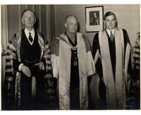 EISENHOWER DWIGHT D.: (1890-1969) American General of World War II, later American President 1953-61. Vintage signed 8 x 6 ph