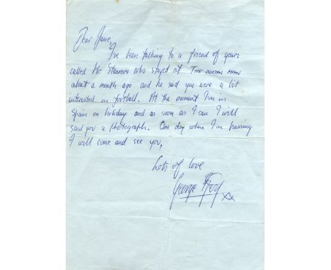 BEST GEORGE: (1946-2005) Northern Ireland &amp; Manchester United Footballer. Vintage A.L.S., George Best, one page, small 4t