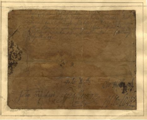 [CHARLES I]: (1600-1649) King of England, Scotland & Ireland 1625-49. An oblong 8vo portion of a manuscript document, bearing
