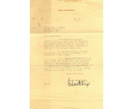 STROHEIM ERICH VON: (1885-1957) Austrian Actor &amp; Film Director. T.L.S., Erich von Stroheim, one page, 4to, n.p., 26th Jul