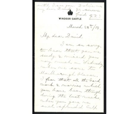 '…even if he will not withdraw some of his wrong conclusions & inferences…'

GEORGE V: (1865-1936) King of the United Kingdom