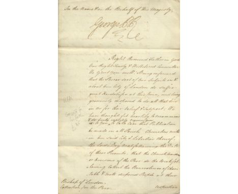 GEORGE IV: (1762-1830) King of the United Kingdom 1820-30. D.S., George P. R., (a good example), as Prince Regent, on behalf 