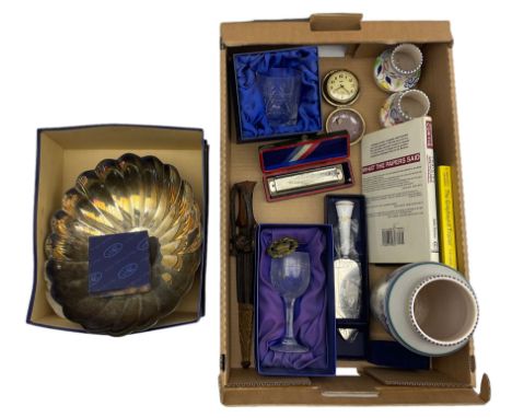 M. Hohner 'The Super Chromonica' harmonic in original case, Reed &amp; Barton centrepiece bowl, items relating to greyhound r