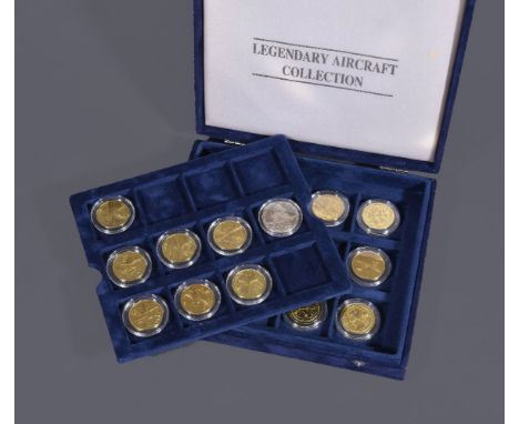 Marshall Islands, set of twenty coins 1991 depicting World War Two aircraft, comprising cupro-nickel 5-Dollars, brass 10-Doll