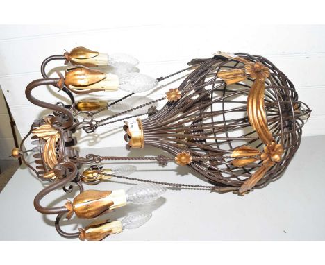 A modern balloon formed ceiling light fitting with six arms