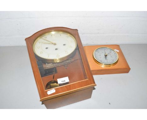 Junghans wall clock together with a small barometer (2)
