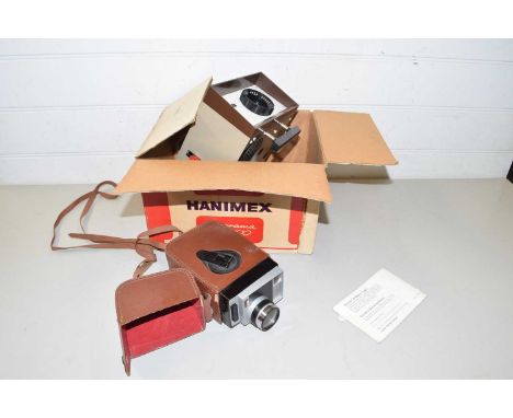 Vintage Hanimex slide projector together with a vintage Kodak 8 movie camera