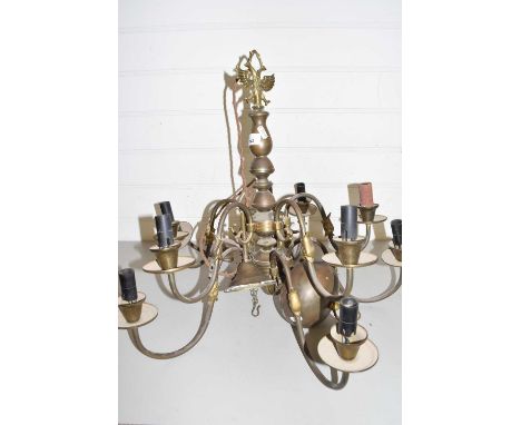 Large brass Dutch style light fitting