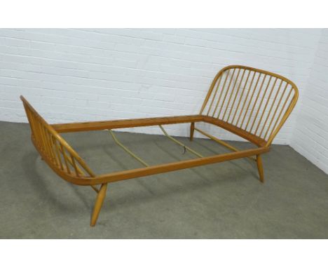 Lucian Ercolani for Ercol vintage beech and light elm single bed frame,  216 x 89 x 92cm. (frame only)